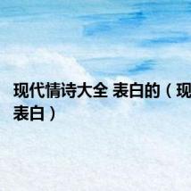 现代情诗大全 表白的(现代情诗表白)