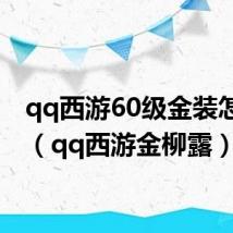 qq西游60级金装怎么得(qq西游金柳露)