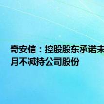 奇安信:控股股东承诺未来6个月不减持公司股份