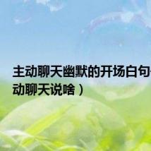 主动聊天幽默的开场白句子(主动聊天说啥)