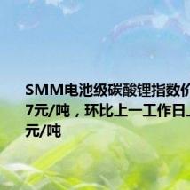 SMM电池级碳酸锂指数价格73027元/吨,环比上一工作日上涨716元/吨