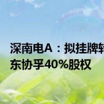 深南电A:拟挂牌转让惠东协孚40%股权
