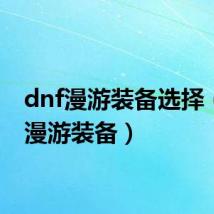 dnf漫游装备选择(dnf漫游装备)