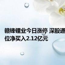 赣锋锂业今日涨停 深股通专用席位净买入2.12亿元