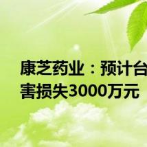 康芝药业:预计台风灾害损失3000万元
