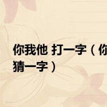 你我他 打一字（你我他猜一字）