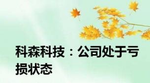 科森科技：公司处于亏损状态