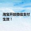 淘宝开放微信支付，今日生效！