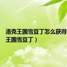 洛克王国雪豆丁怎么获得(洛克王国雪豆丁)