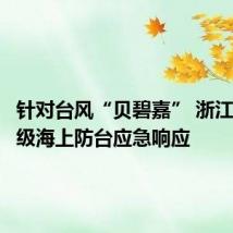 针对台风“贝碧嘉” 浙江启动Ⅳ级海上防台应急响应