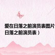 爱在日落之前演员表图片(爱在日落之前演员表)