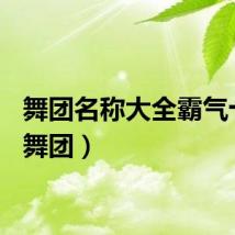 舞团名称大全霸气十足（舞团）