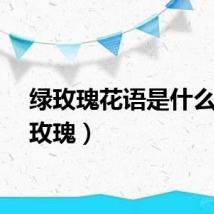 绿玫瑰花语是什么（绿玫瑰）