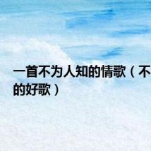 一首不为人知的情歌(不为人知的好歌)