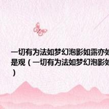 一切有为法如梦幻泡影如露亦如电应作如是观(一切有为法如梦幻泡影如露亦如电)