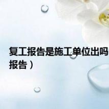 复工报告是施工单位出吗（复工报告）