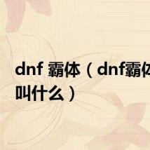dnf 霸体(dnf霸体药水叫什么)