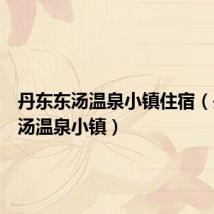 丹东东汤温泉小镇住宿(丹东东汤温泉小镇)