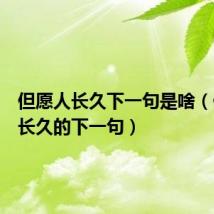 但愿人长久下一句是啥(但愿人长久的下一句)