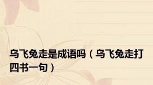 乌飞兔走是成语吗（乌飞兔走打四书一句）