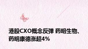 港股CXO概念反弹 药明生物、药明康德涨超4%
