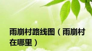 雨崩村路线图（雨崩村在哪里）