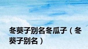 冬葵子别名冬瓜子（冬葵子别名）