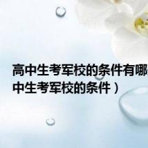 高中生考军校的条件有哪些(高中生考军校的条件)
