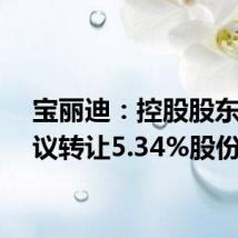 宝丽迪:控股股东拟协议转让5.34%股份