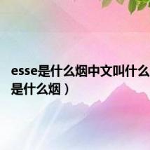 esse是什么烟中文叫什么(esse是什么烟)