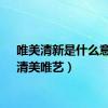 唯美清新是什么意思（清美唯艺）
