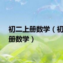 初二上册数学（初二下册数学）