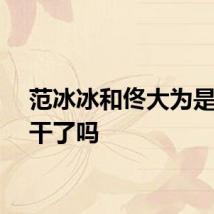 范冰冰和佟大为是真的干了吗