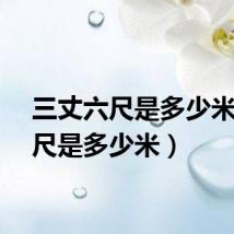 三丈六尺是多少米(六尺是多少米)