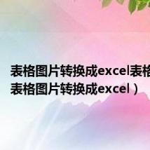 表格图片转换成excel表格手机(表格图片转换成excel)