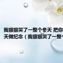 我狠狠哭了一整个冬天 把你留在昨天做纪念(我狠狠哭了一整个冬天)