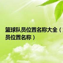 篮球队员位置名称大全(篮球队员位置名称)