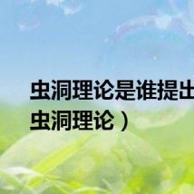 虫洞理论是谁提出的(虫洞理论)