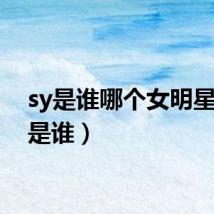 sy是谁哪个女明星(sy是谁)