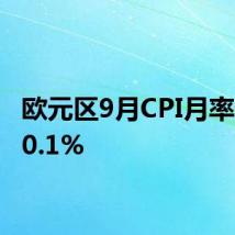 欧元区9月CPI月率录得-0.1%