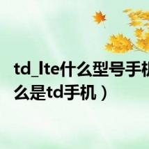 td_lte什么型号手机（什么是td手机）