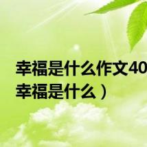 幸福是什么作文400字(幸福是什么)
