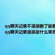 qq聊天记录不漫游删了能看到吗(qq聊天记录漫游是什么意思)