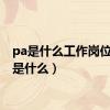 pa是什么工作岗位（pa是什么）