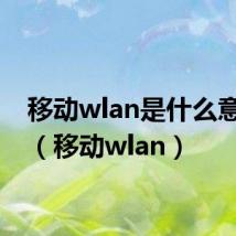 移动wlan是什么意思啊(移动wlan)