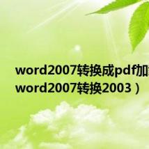 word2007转换成pdf加载项(word2007转换2003)