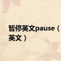 暂停英文pause(暂停英文)