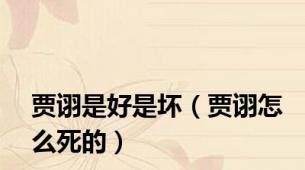贾诩是好是坏（贾诩怎么死的）