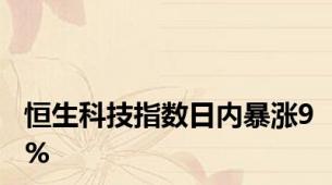 恒生科技指数日内暴涨9%