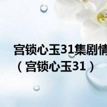 宫锁心玉31集剧情介绍(宫锁心玉31)